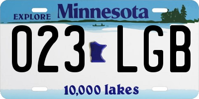 MN license plate 023LGB
