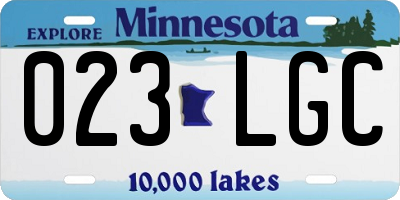 MN license plate 023LGC