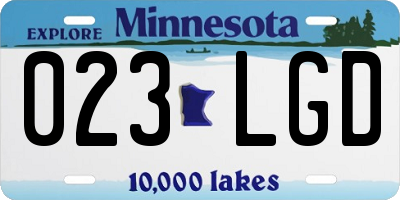 MN license plate 023LGD