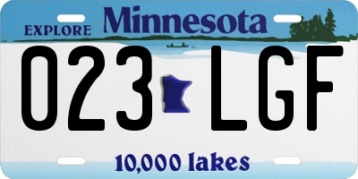 MN license plate 023LGF