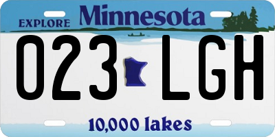 MN license plate 023LGH