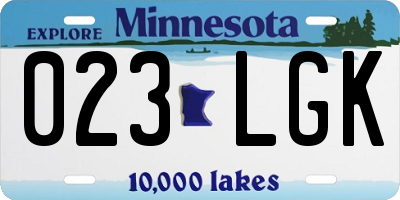MN license plate 023LGK