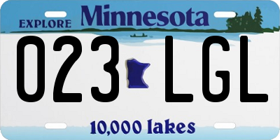 MN license plate 023LGL
