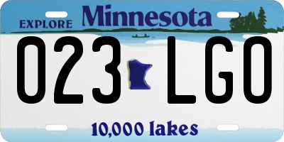 MN license plate 023LGO