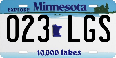 MN license plate 023LGS