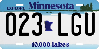 MN license plate 023LGU
