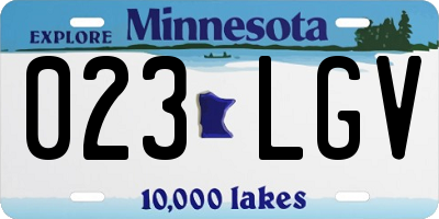 MN license plate 023LGV