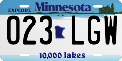 MN license plate 023LGW