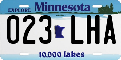 MN license plate 023LHA