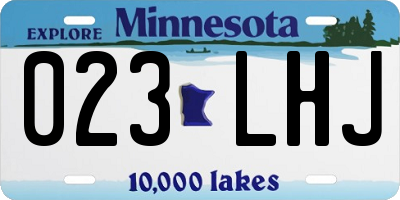 MN license plate 023LHJ