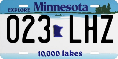 MN license plate 023LHZ