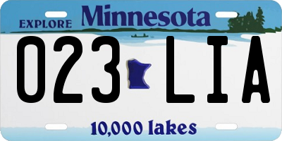 MN license plate 023LIA