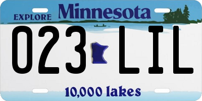 MN license plate 023LIL