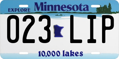 MN license plate 023LIP