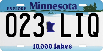 MN license plate 023LIQ