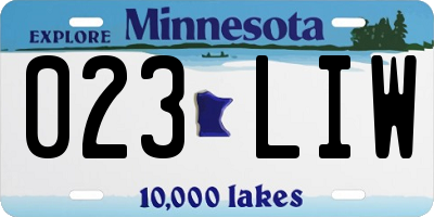 MN license plate 023LIW