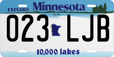 MN license plate 023LJB
