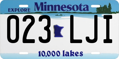 MN license plate 023LJI