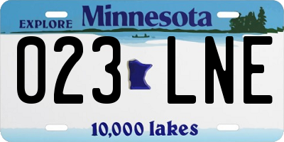 MN license plate 023LNE