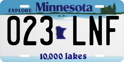 MN license plate 023LNF