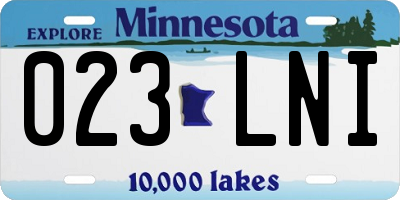 MN license plate 023LNI