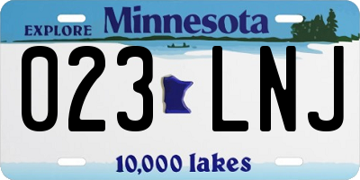 MN license plate 023LNJ