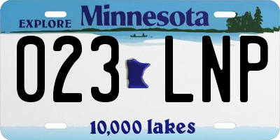 MN license plate 023LNP