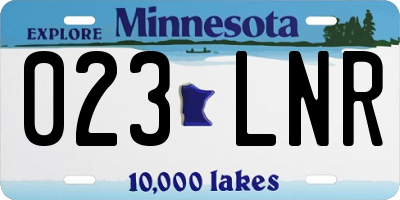 MN license plate 023LNR