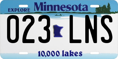 MN license plate 023LNS