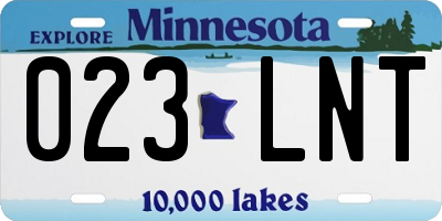 MN license plate 023LNT