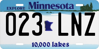 MN license plate 023LNZ