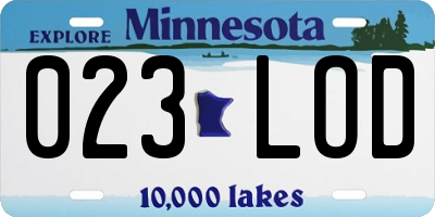 MN license plate 023LOD