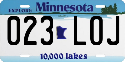 MN license plate 023LOJ