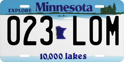 MN license plate 023LOM