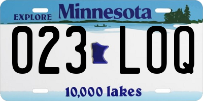 MN license plate 023LOQ