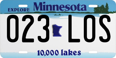 MN license plate 023LOS
