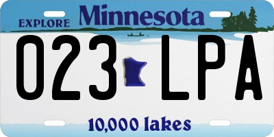 MN license plate 023LPA