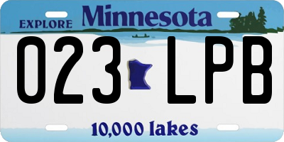 MN license plate 023LPB