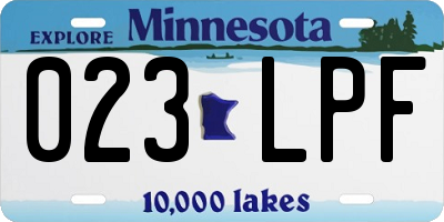 MN license plate 023LPF