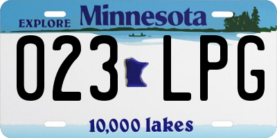 MN license plate 023LPG