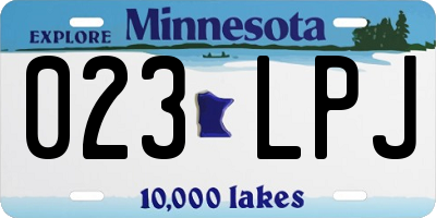 MN license plate 023LPJ