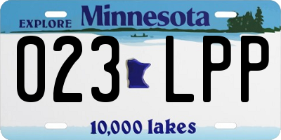 MN license plate 023LPP