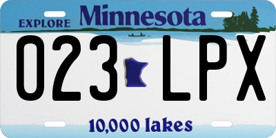 MN license plate 023LPX