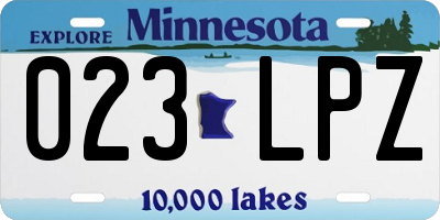 MN license plate 023LPZ
