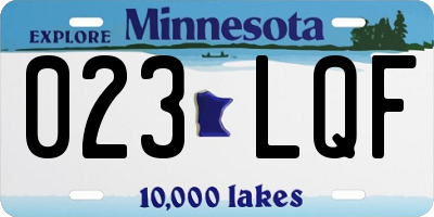 MN license plate 023LQF