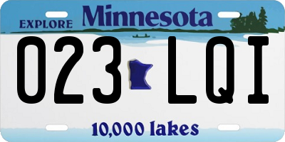 MN license plate 023LQI