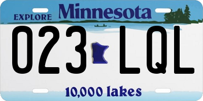 MN license plate 023LQL