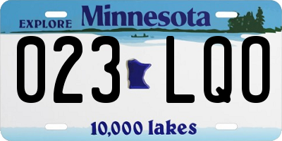 MN license plate 023LQO