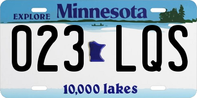 MN license plate 023LQS