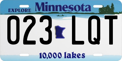 MN license plate 023LQT